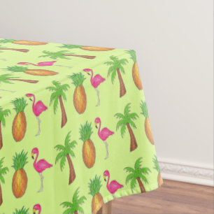 Toalha De Mesa Impressão Tropical de Flamingo Palm, cor-de-rosa,