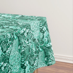 Toalha De Mesa Impressão, turquesa e Aqua do pavão de Nouveau d