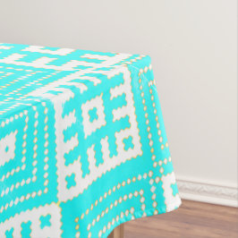 Toalha De Mesa Impressão Turquoise Folk Estilizada Branco
