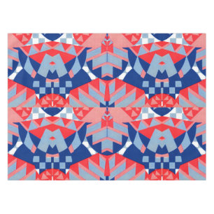 Toalha De Mesa impressão vermelho branco e azul abstrato nº 1