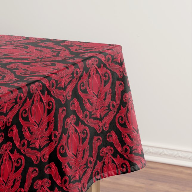Toalha De Mesa Impressão vermelho e preto elegante do damasco (Posição Original)