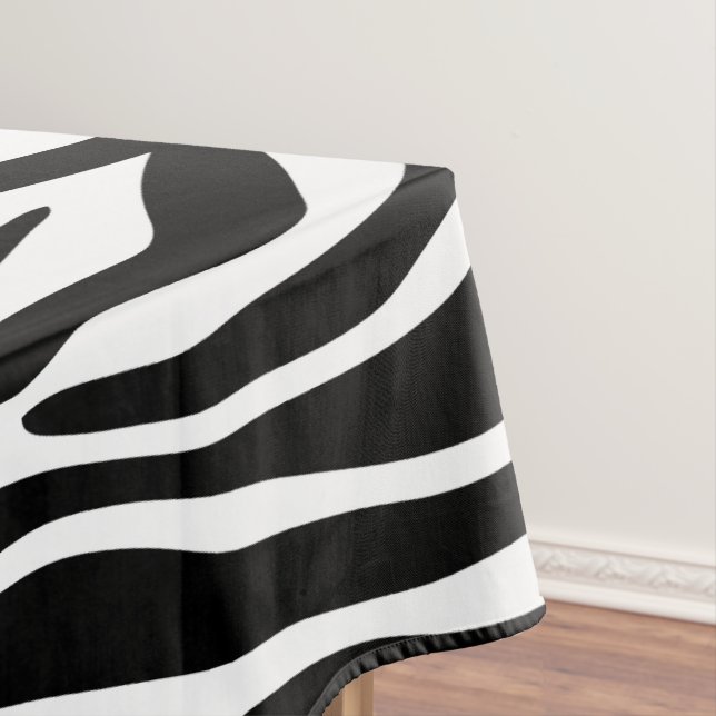 Toalha De Mesa Impressão Zebra, Banhas Zebra, Preto E Branco (Posição Original)