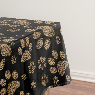 Toalha De Mesa Impressões da pata do ponto do leopardo
