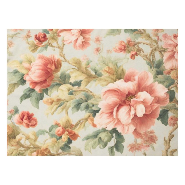 Toalha De Mesa Incríveis Flores, Folhas. Pintura (Frente (Horizontal))