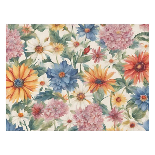 Toalha De Mesa Incrível Flores de Jardim de Verão (Frente (Horizontal))