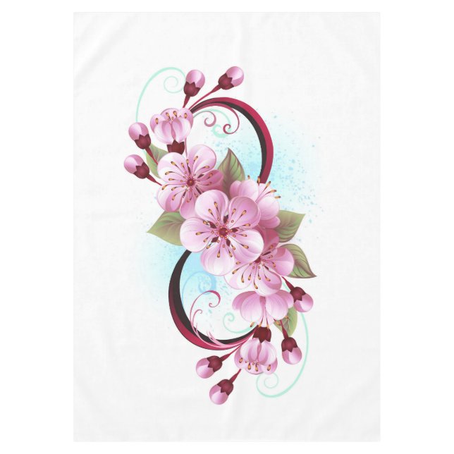Toalha De Mesa Infinidade com Flores de Flor Sakura (Frente)