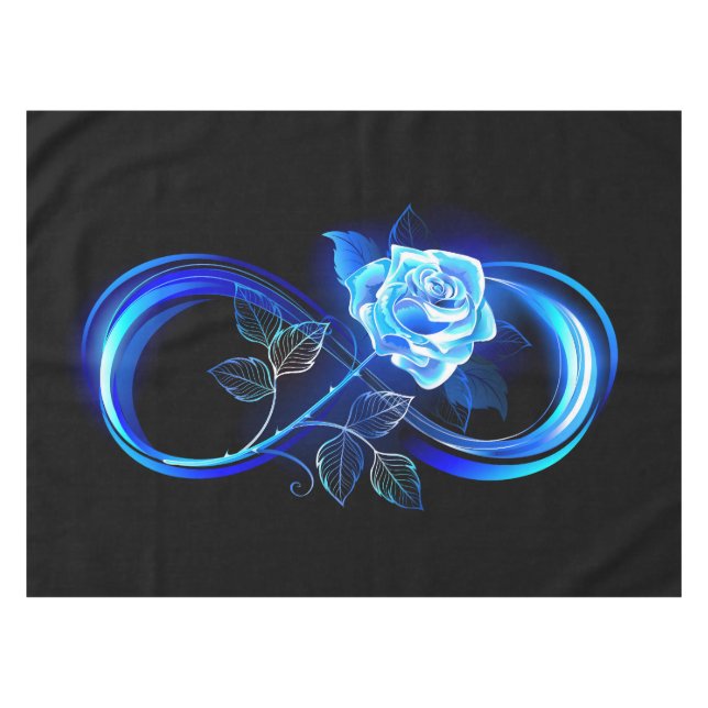 Toalha De Mesa Infinito brilhante com rosa azul (Frente (Horizontal))