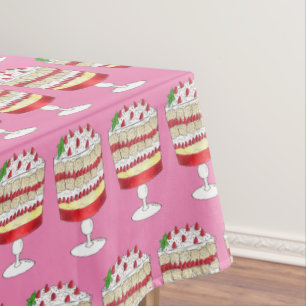 Toalha De Mesa Inglês Trifle British Dessert Cake Strawberry