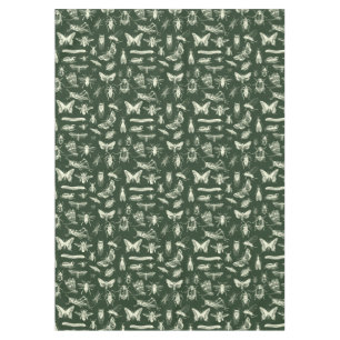 Toalha De Mesa Insetos Antigos Científicos Insetos Creme e Verde
