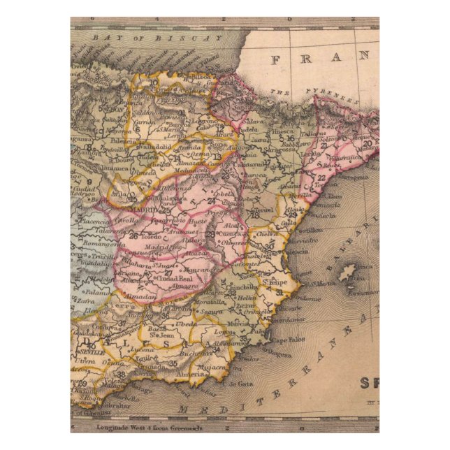 Toalha De Mesa Inspirado em Mapa Antigo (5) (Frente)