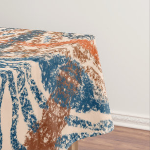 Toalha De Mesa Inspirado turco: Marinho texturizado e Terracotta