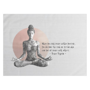 Toalha De Mesa Instrutor de Meditação Yoga Reiki Master Lotus Pos