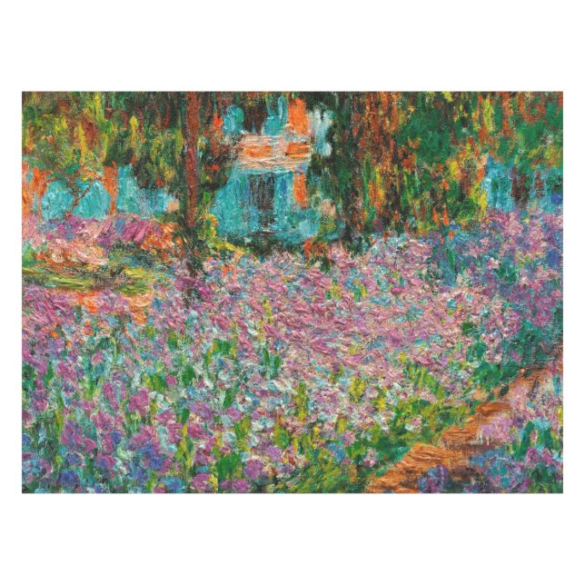 Toalha De Mesa Irises Monet Garden Flores Giverny (Frente (Horizontal))