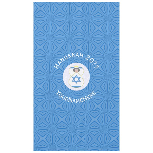 Toalha De Mesa Israelense Angel Hanukkah Flag Personalizado Table (Frente)