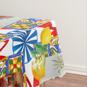 Toalha De Mesa Italiano,Arte Siciliana,maióica,azulejos,arte bar
