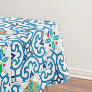Toalha De Mesa Italiano,Arte Siciliana,majolica,azulejos,azulejos