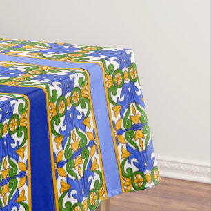 Toalha De Mesa Italiano,Arte Siciliana,padrão majolica