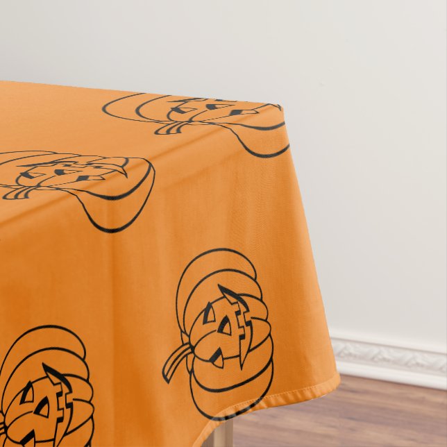 Toalha De Mesa Jack de Halloween ou padrão laranja preto de lante (Posição Original)