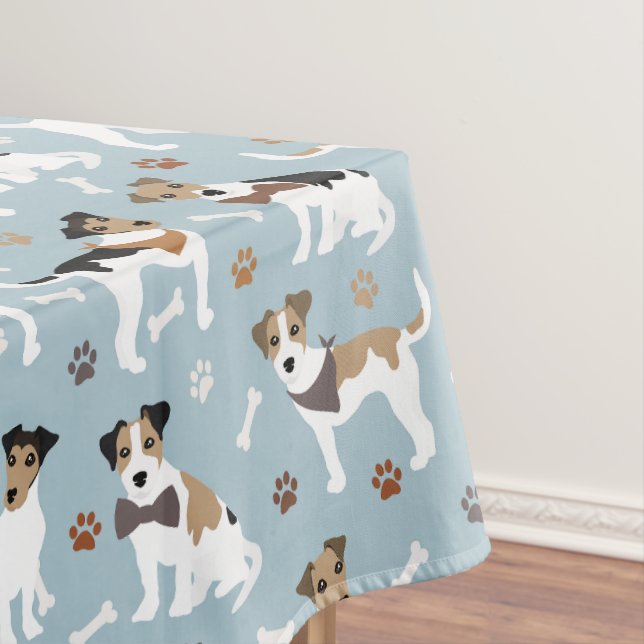 Toalha De Mesa Jack Russell Terrier Paws e Ossos (Posição Original)