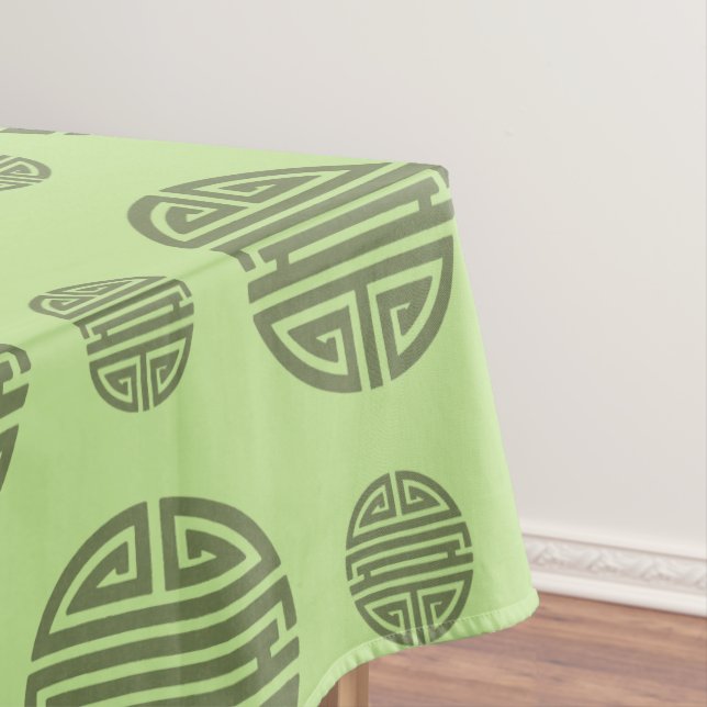 Toalha De Mesa Jade Green Chinese Shou Longevity Character (Posição Original)