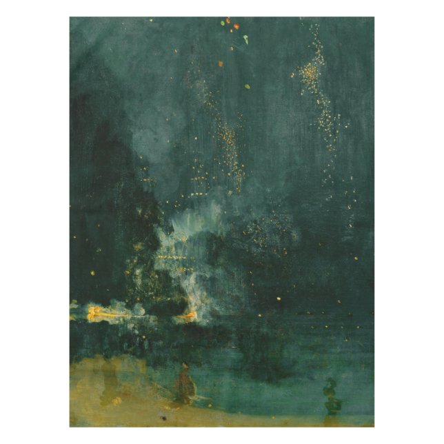 Toalha De Mesa James Whistler - Noite em preto e Dourado (Frente)