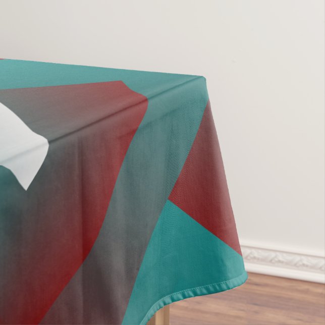 Toalha De Mesa Janelas em branco teal burgundy (Posição Original)