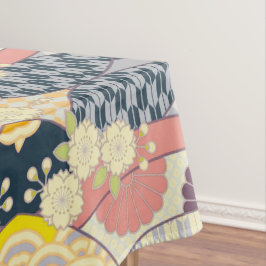 Toalha De Mesa Jantar Blue White Japonês Kimono Floral Cotton