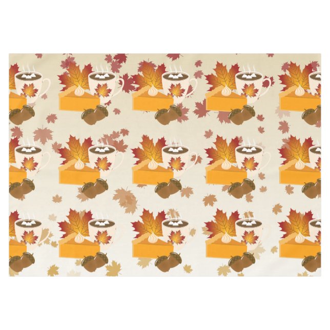Toalha De Mesa Janto de Ação de Graças Cuisine Pumpkin Pie Hot Ca (Frente (Horizontal))