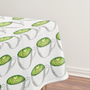 Toalha De Mesa Japonês Matcha Green Tea Latte Teacup Foodie