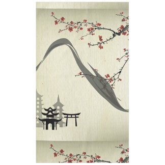 Toalha De Mesa Japonês,vintage,cereja floresce,água colorida,arte