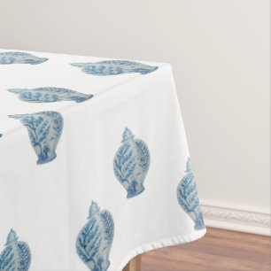 Toalha De Mesa Jar de gengibre branco e azul pintado à mão