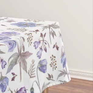 Toalha De Mesa Jardim bonito de Flores Violetas Pastel