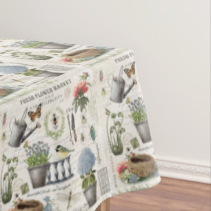 Toalha De Mesa Jardim das flores da fazenda francesa Modern Vinta