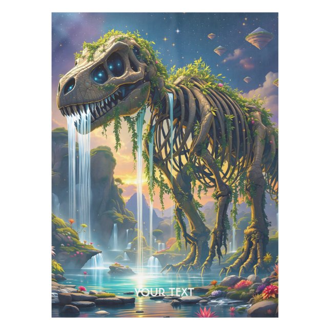 Toalha De Mesa Jardim do Dinossauro Fantasy Cute Skeleton (Frente)