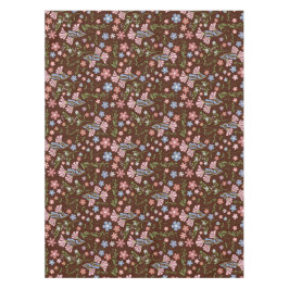 Toalha De Mesa Jardim primavera com Fundo Castanho de Chocolate