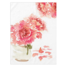Jarra de Pedra de Peônias Rosa Aquarela Casamento