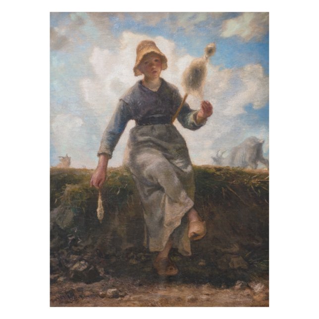 Toalha De Mesa Jean-Francois Millet - The Spinner Girl (Frente)