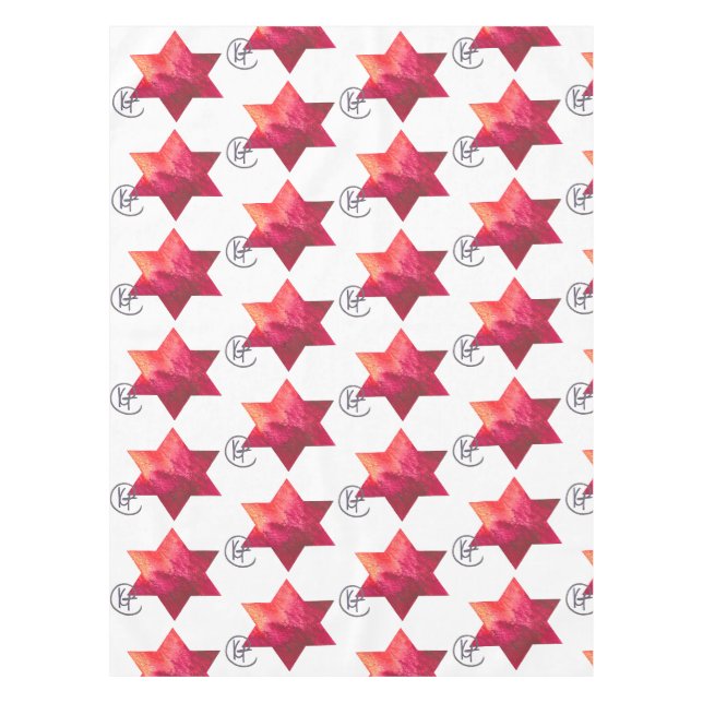 Toalha De Mesa Jewish Star Heart of Fire Art (Frente)