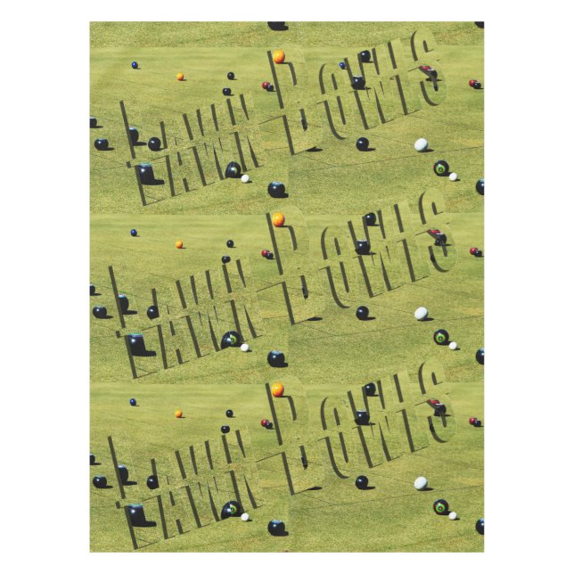 Toalha De Mesa Jogo E Logotipo Do Lawn Bowls (Frente)