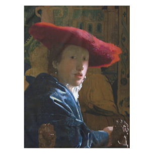 Toalha De Mesa Johannes Vermeer - Rapariga com Chapéu Vermelho