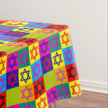 Toalha De Mesa Judaica - Tablecloth - Estrelas Judaicas Coloridas<br><div class="desc">Feriados Judeus - Louça - Tablecloths - Mogens David - Estrelas Judaicas Coloridas - Estrela de David - Fornecimentos do Partido</div>