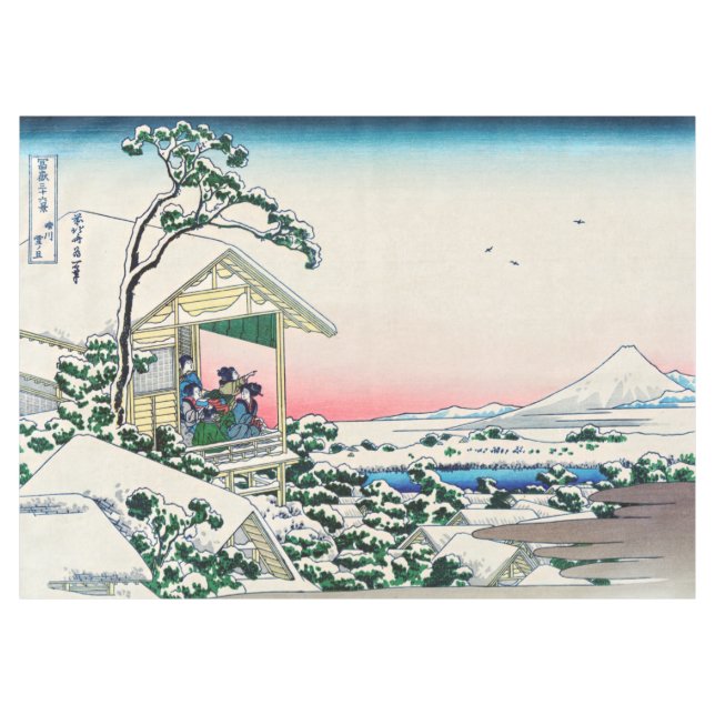 Toalha De Mesa Katsushika Hokusai - Casa de chá em Koishikawa (Frente (Horizontal))
