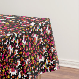 Toalha De Mesa Kawaii Unicorn Cupcake Doodles Personalizado