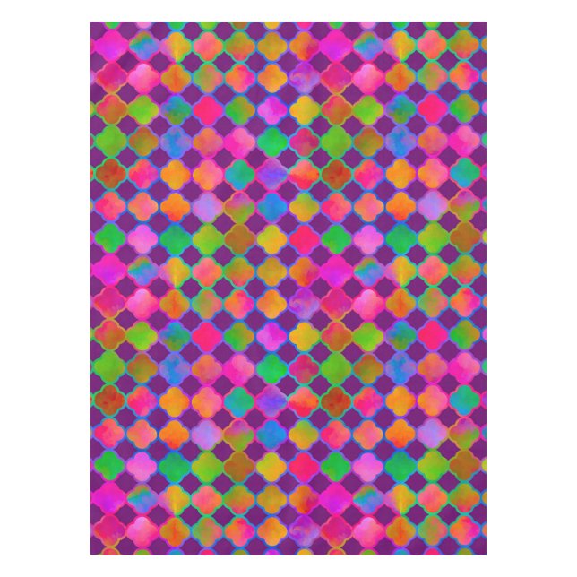 Toalha De Mesa Kazbar Cor Profundo Roxo (Frente)