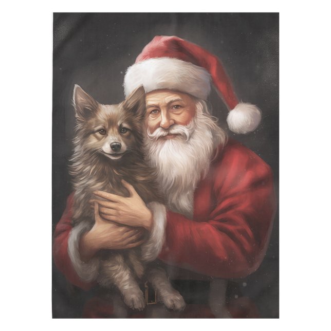 Toalha De Mesa Kelpie australiano com Natal (Frente)