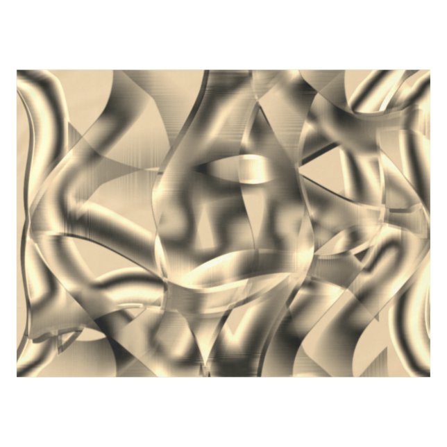 Toalha De Mesa Khaki curvo ou formas beges, com tons de chuva (Frente (Horizontal))