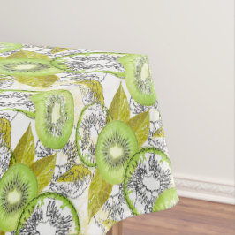 Toalha De Mesa Kiwi, frutado, verde e branco, fresco