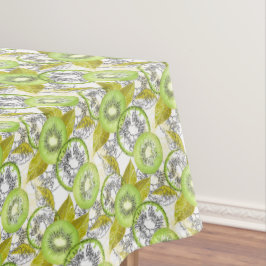 Toalha De Mesa Kiwi, frutado, verde e branco, fresco