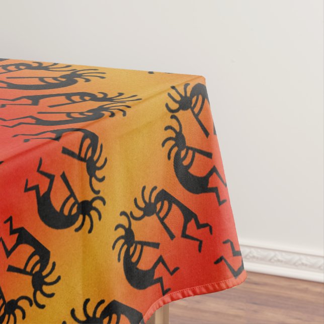 Toalha De Mesa Kokopelli Southwest Padrão Amarelo Laranja (Posição Original)