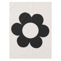 La Fleur 03 Floral Retro Preto E Flor Branca